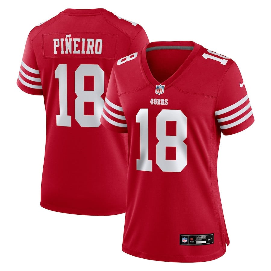 Eddy Pineiro 18 San Francisco 49ers Women's Team Game Jersey - Scarlet