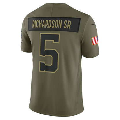 Anthony Richardson 5 Indianapolis Colts 2025 Salute To Service Men Jersey - Olive