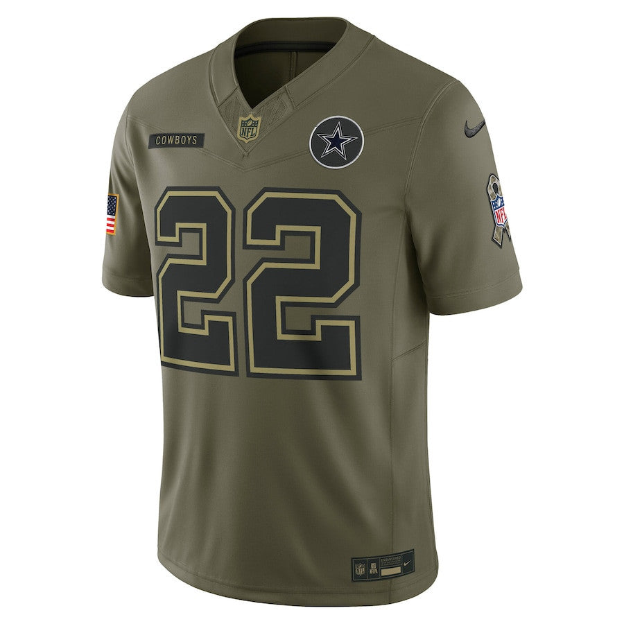 Emmitt Smith 22 Dallas Cowboys 2025 Salute To Service Men Jersey - Olive
