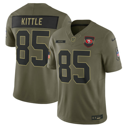 George Kittle 85 San Francisco 49ers 2025 Salute To Service Men Jersey - Olive