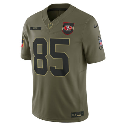 George Kittle 85 San Francisco 49ers 2025 Salute To Service Men Jersey - Olive
