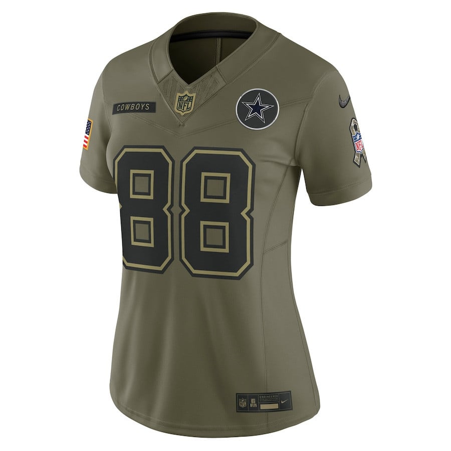 CeeDee Lamb 88 Dallas Cowboys Women's 2025 Salute to Service Limited Jersey - Olive