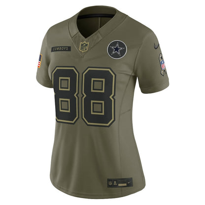 CeeDee Lamb 88 Dallas Cowboys Women's 2025 Salute to Service Limited Jersey - Olive