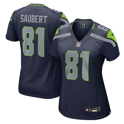 Eric Saubert 81 Seattle Seahawks Women's Team Game Jersey - College Navy