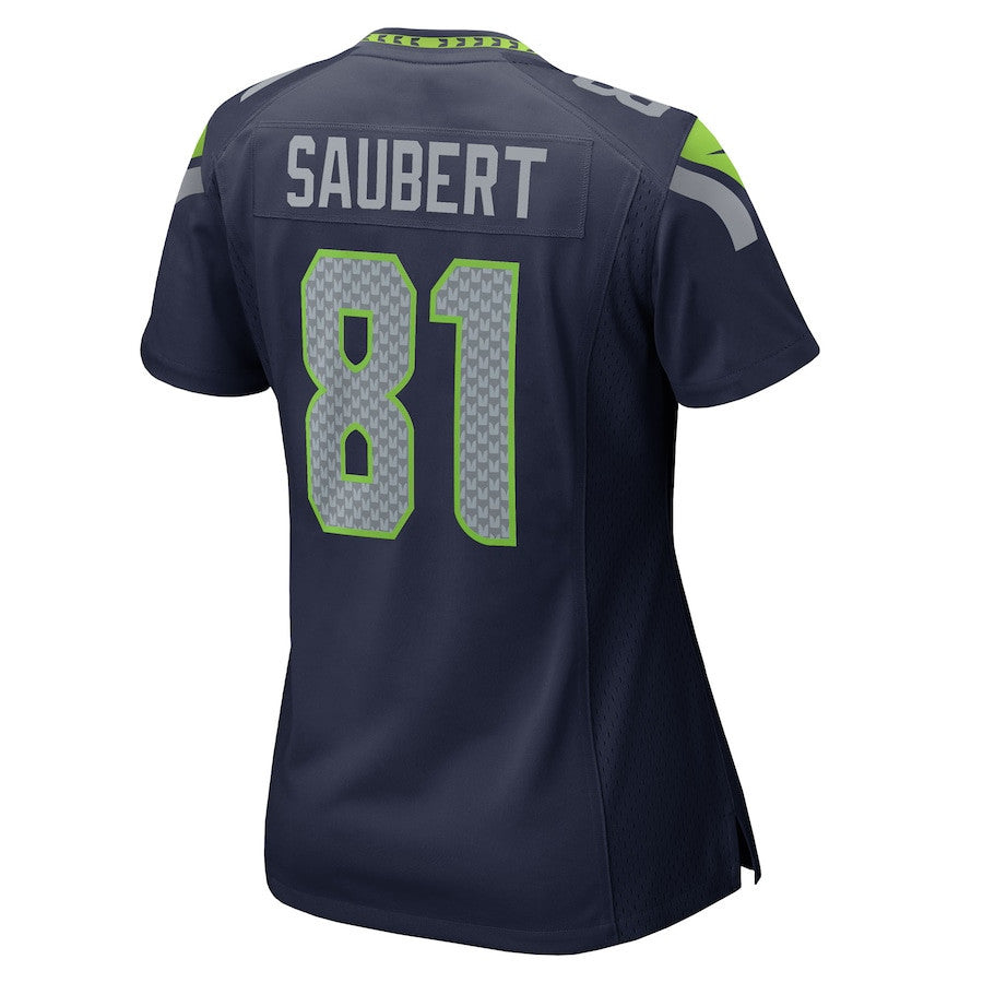 Eric Saubert 81 Seattle Seahawks Women's Team Game Jersey - College Navy