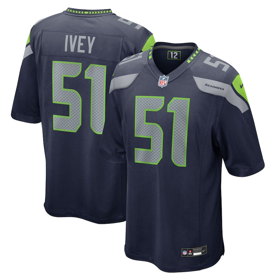 Jared Ivey 51 Seattle Seahawks Team Game Men Jersey - College Navy