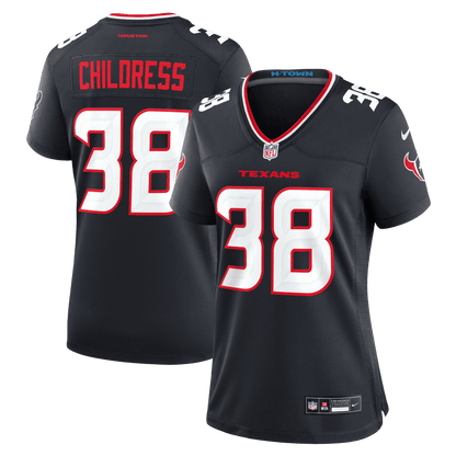 Zion Childress 38 Houston Texans Women's Team Game Jersey - Navy