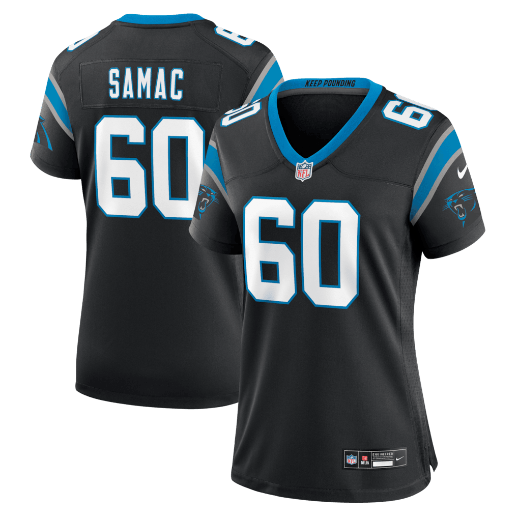 Nick Samac 60 Carolina Panthers Women's Team Game Jersey - Black