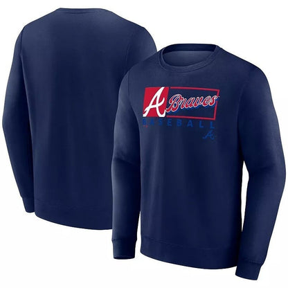 Atlanta Braves Navy Crewneck Sweatshirt – Primary Logo Box