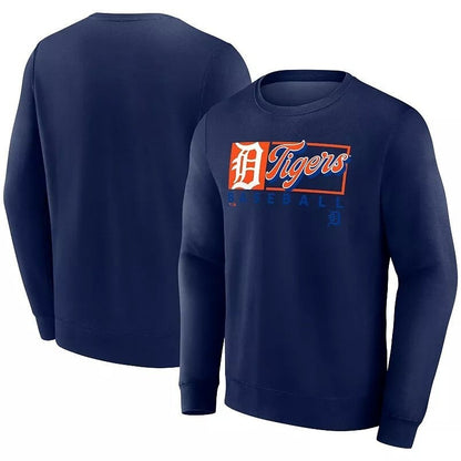 Detroit Tigers Navy Crewneck Sweatshirt – Primary Logo Box