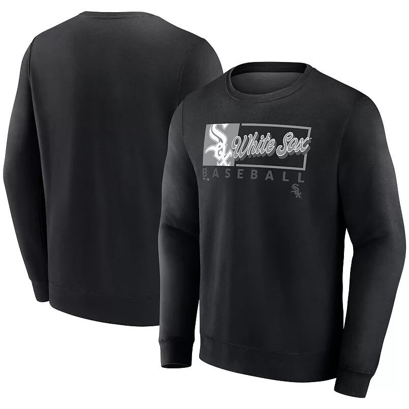Chicago White Sox Black Crewneck Sweatshirt – Primary Logo Box