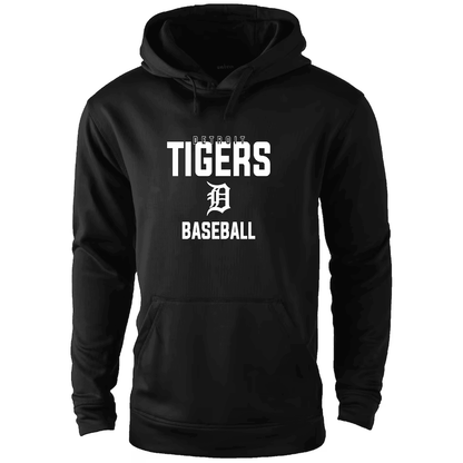 Detroit Tigers Black Classic Logo Front Print Baseball Hoodie