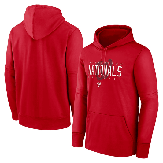 Washington Nationals Layered Wordmark Graphic Featuring Faded Logo - Red