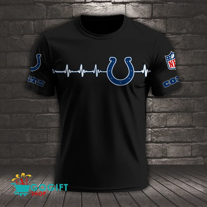 Indianapolis Colts Heart Beat Simple Style All Over Printed T-shirt