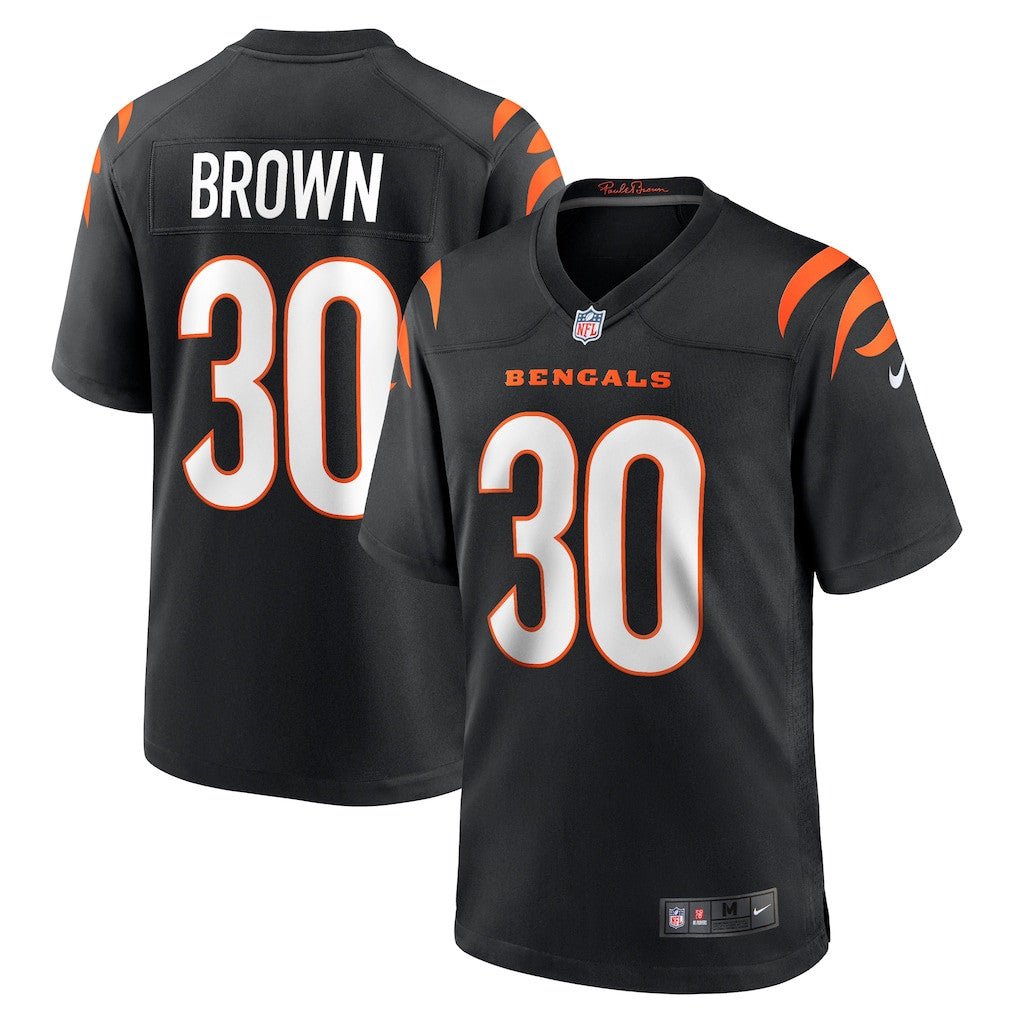 Chase Brown 30 Cincinnati Bengals Team Game Men Jersey - Black