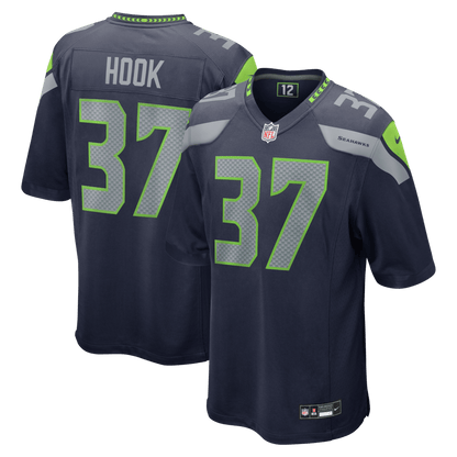 Maxen Hook 37 Seattle Seahawks Team Game Men Jersey - College Navy