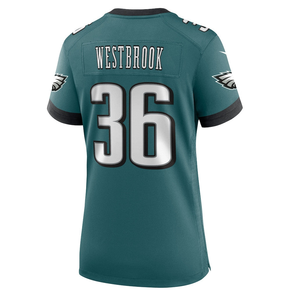Brian Westbrook 36 Philadelphia Eagles Women's Team Retired Game Jersey - Midnight Green