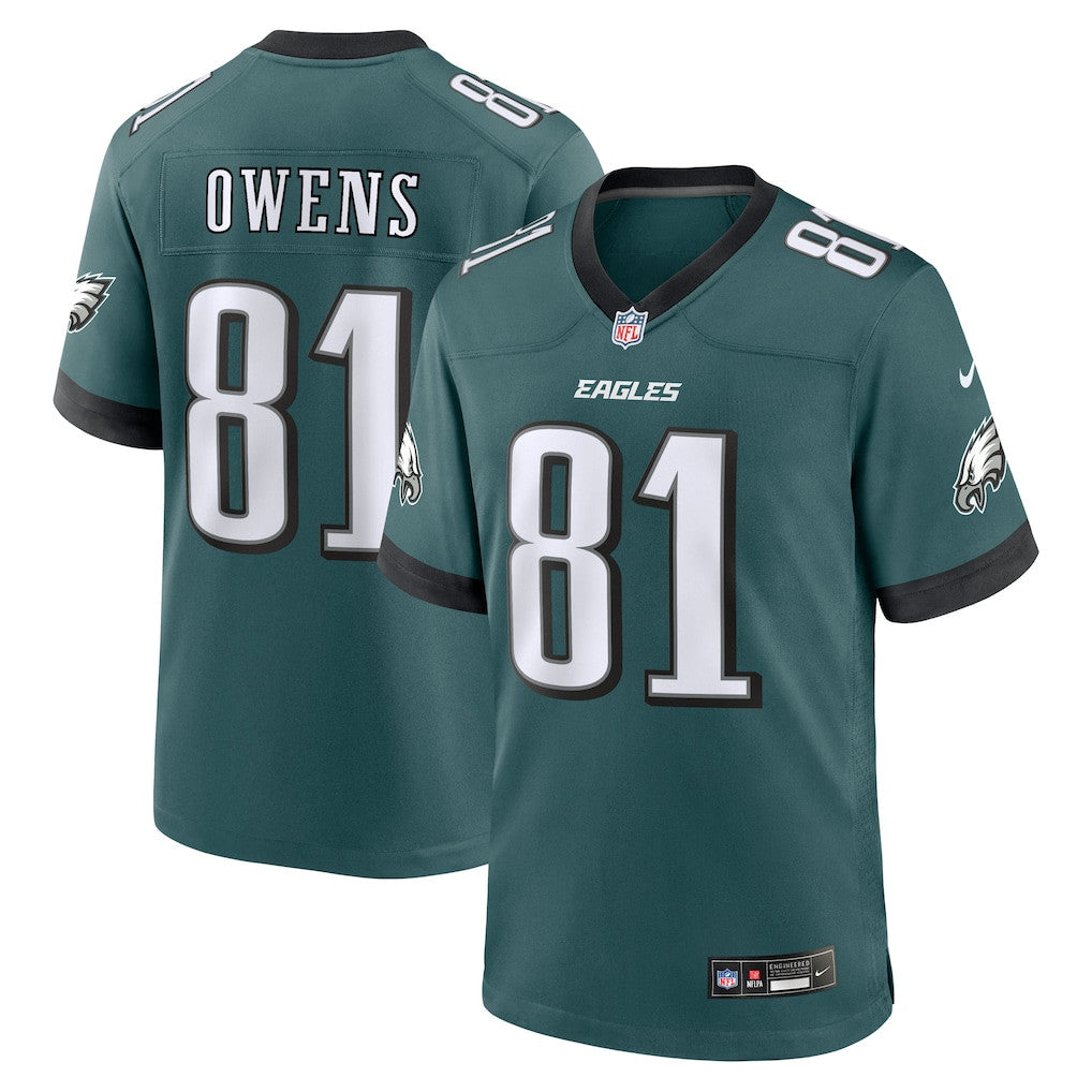Terrell Owens 81 Philadelphia Eagles Team Retired Game Men Jersey - Midnight Green