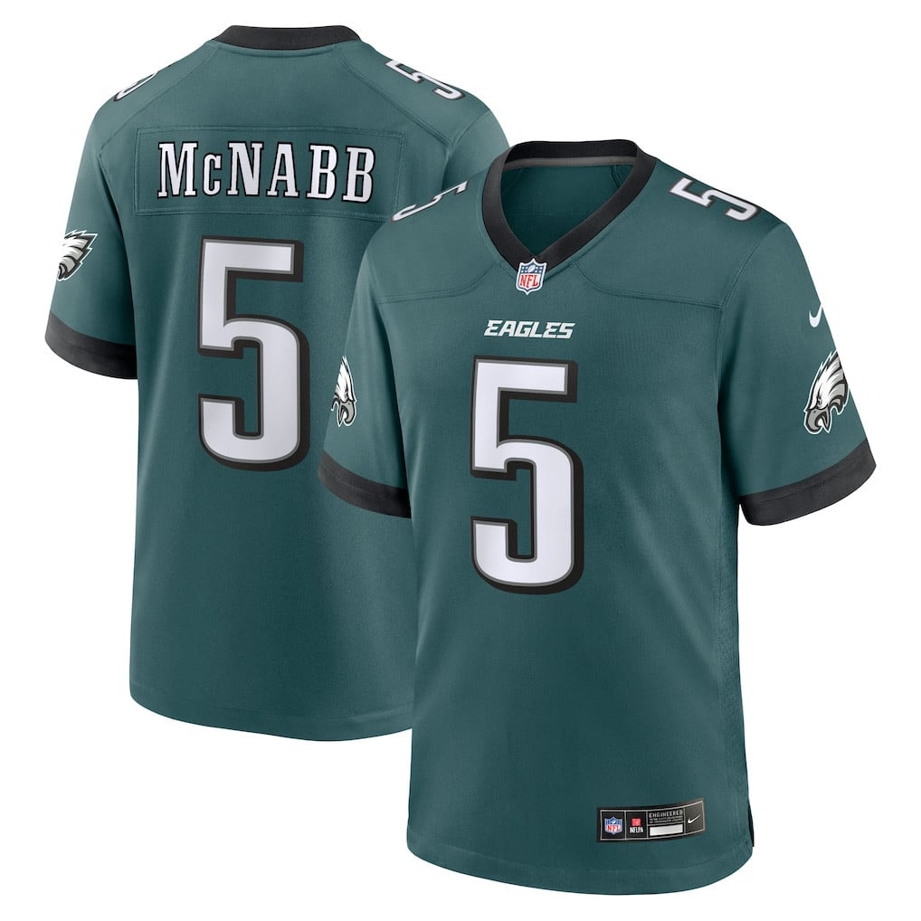 Donovan McNabb 5 Philadelphia Eagles Team Retired Game Men Jersey - Midnight Green