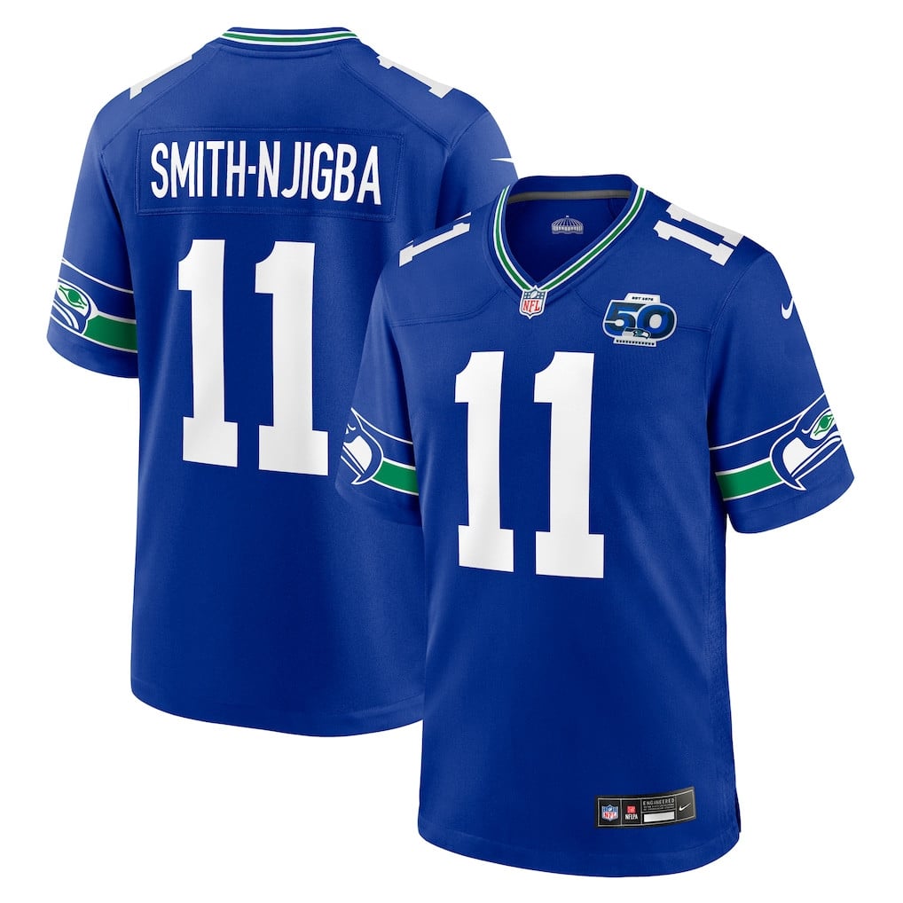 Jaxon Smith-Njigba 11 Seattle Seahawks Alternate 50th Season Game Men Jersey - Royal