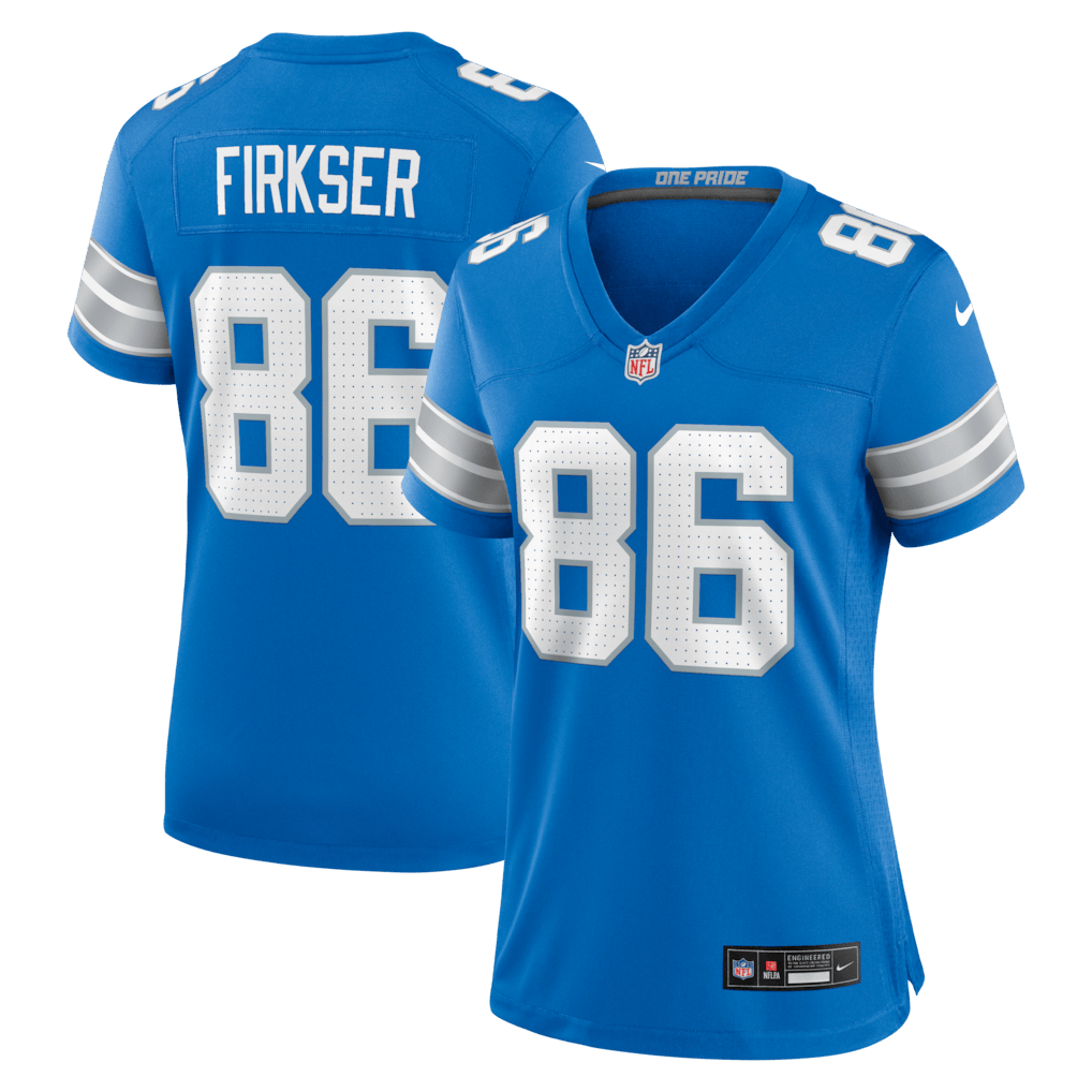 Anthony Firkser 86 Detroit Lions Women's Team Game Jersey - Blue