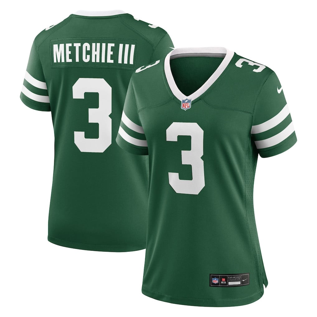 John Metchie III 3 New York Jets Women's Team Game Jersey - Legacy Green