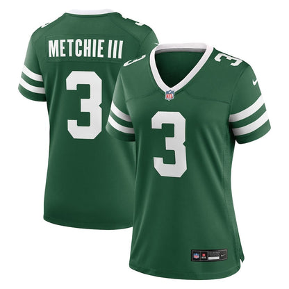 John Metchie III 3 New York Jets Women's Team Game Jersey - Legacy Green
