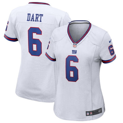 Jaxson Dart 6 New York Giants Women's Alternate Vintage White Game Jersey - White