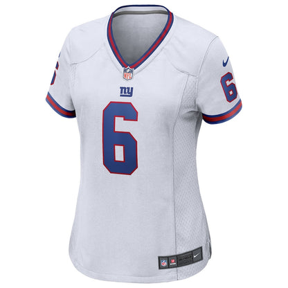 Jaxson Dart 6 New York Giants Women's Alternate Vintage White Game Jersey - White