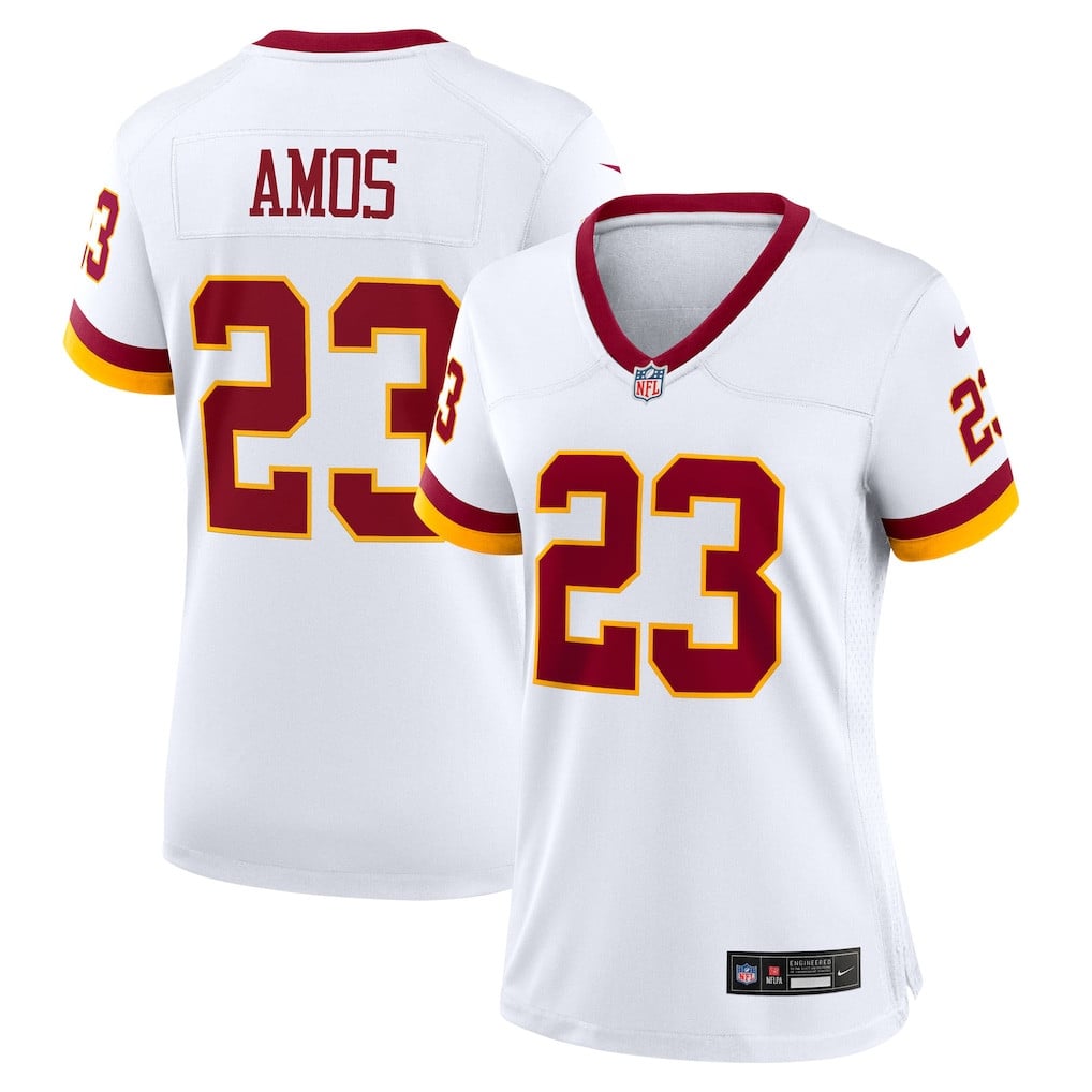 Trey Amos 23 Washington Commanders Women's Alternate 2 Super Bowl Era Game Jersey - White