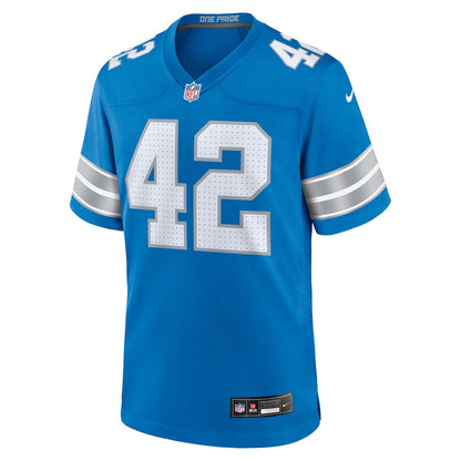Ty Summers 42 Detroit Lions Team Game Men Jersey - Blue