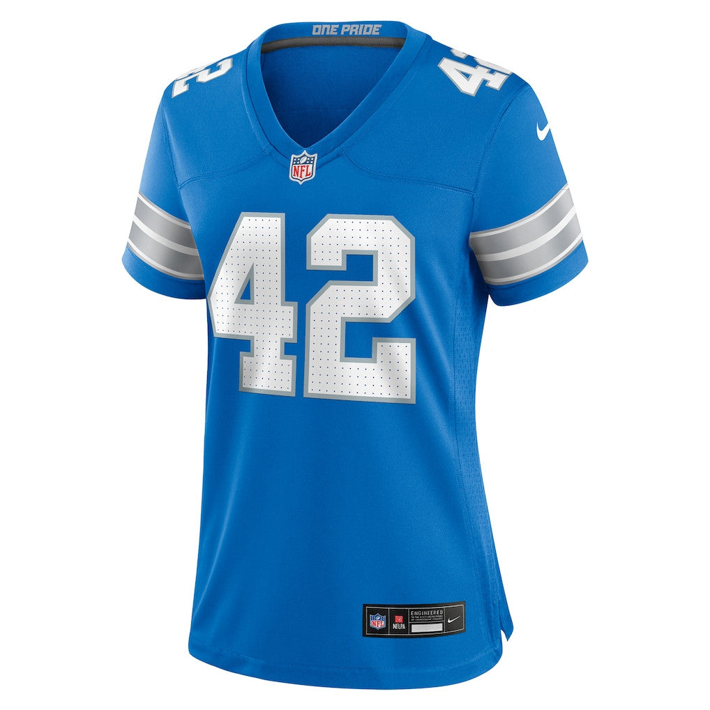 Ty Summers 42 Detroit Lions Women's Team Game Jersey - Blue