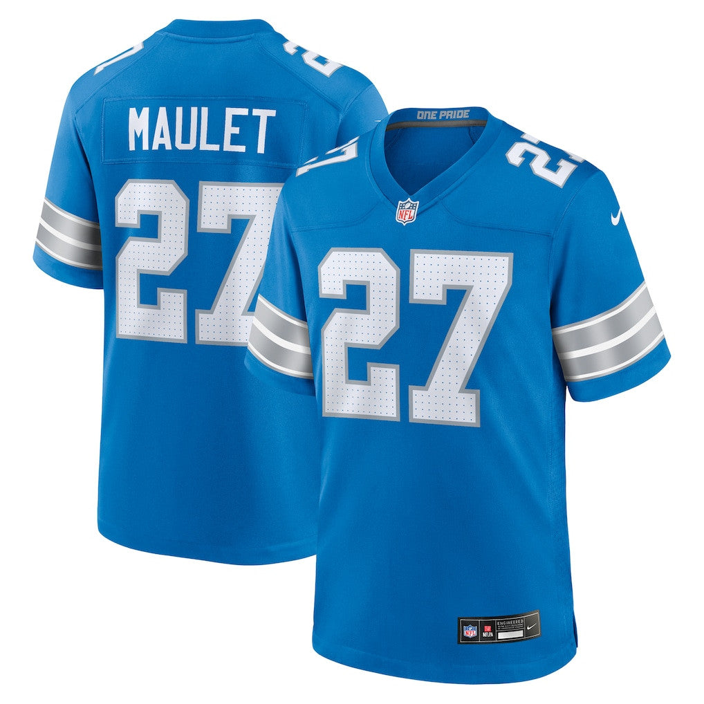 Arthur Maulet 27 Detroit Lions Team Game Men Jersey - Blue