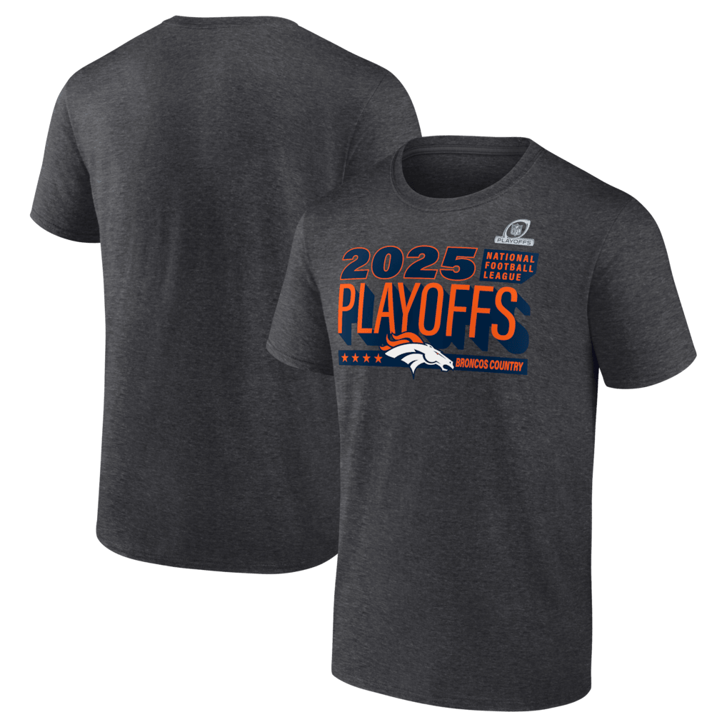Denver Broncos 2025 Playoffs Ready T-Shirt - Heather Charcoal
