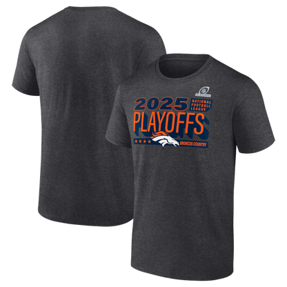 Denver Broncos 2025 Playoffs Ready T-Shirt - Heather Charcoal