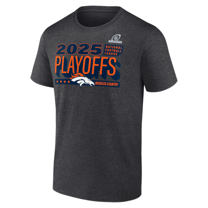 Denver Broncos 2025 Playoffs Ready T-Shirt - Heather Charcoal