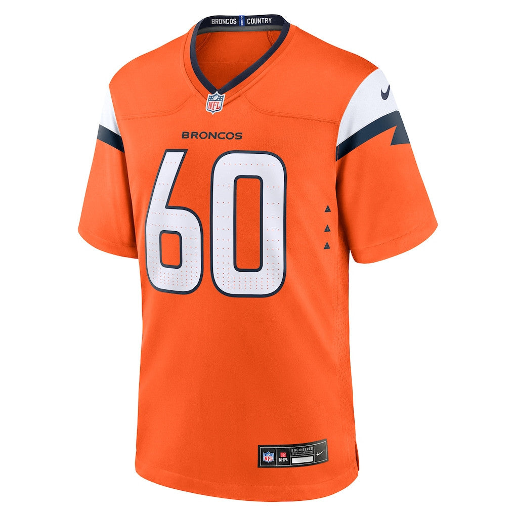 Luke Wattenberg 60 Denver Broncos Team Game Men Jersey - Orange