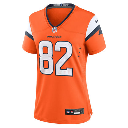 Adam Trautman 82 Denver Broncos Women's Team Game Jersey - Orange