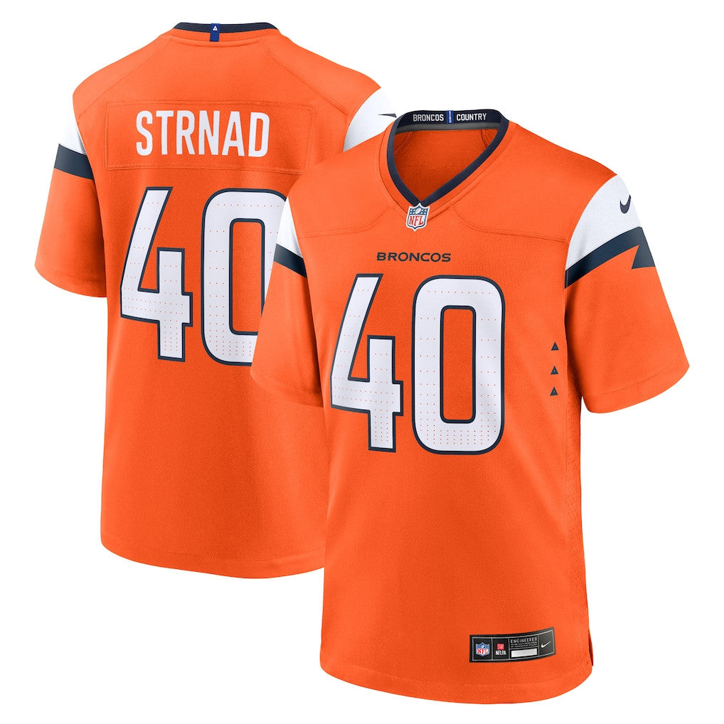 Justin Strnad 40 Denver Broncos Team Game Men Jersey - Orange