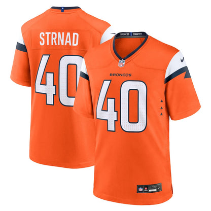 Justin Strnad 40 Denver Broncos Team Game Men Jersey - Orange