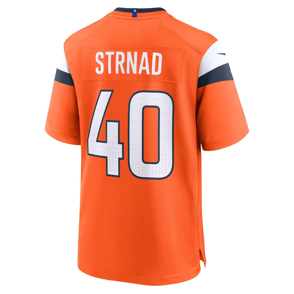 Justin Strnad 40 Denver Broncos Team Game Men Jersey - Orange