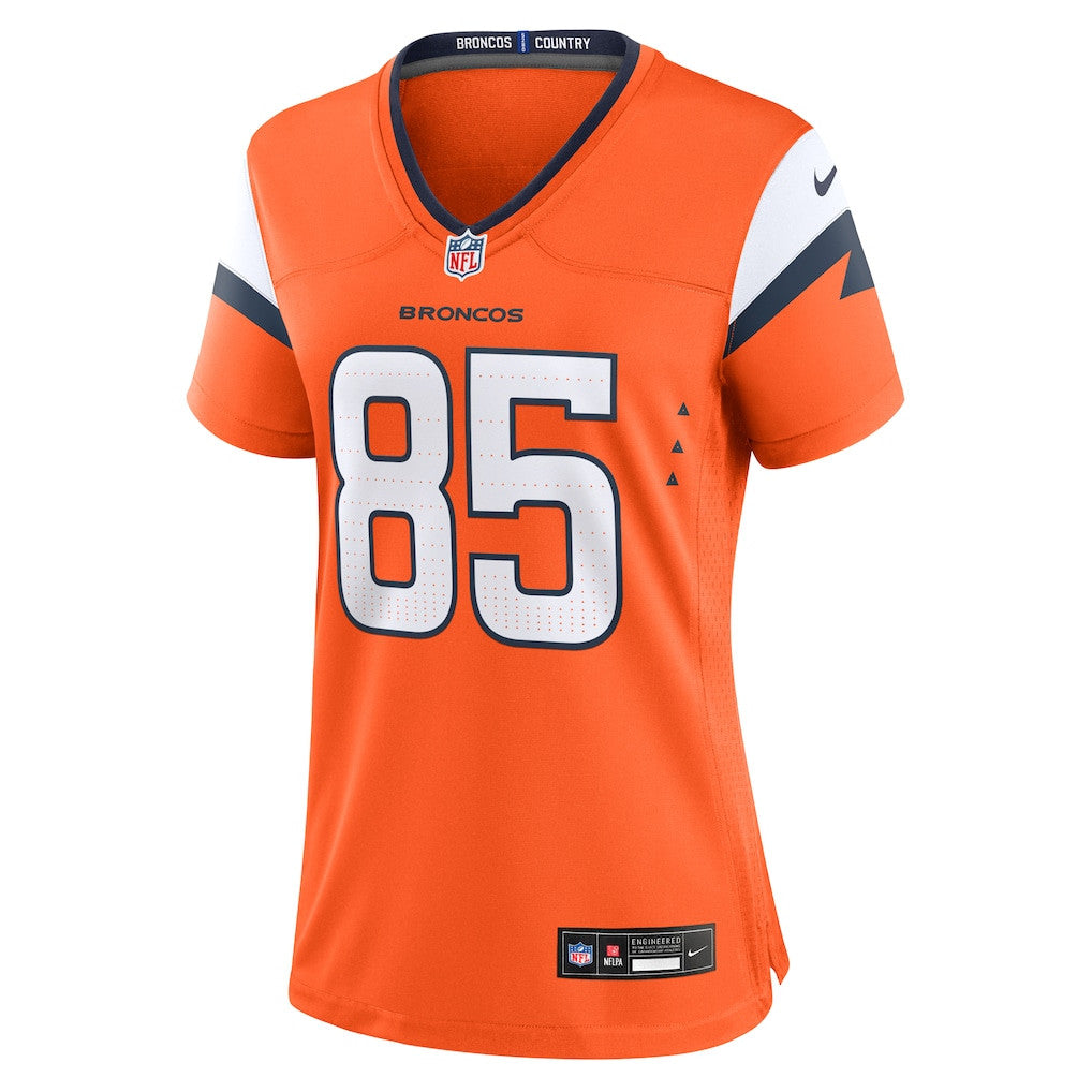 Lucas Krull 85 Denver Broncos Women's Team Game Jersey - Orange