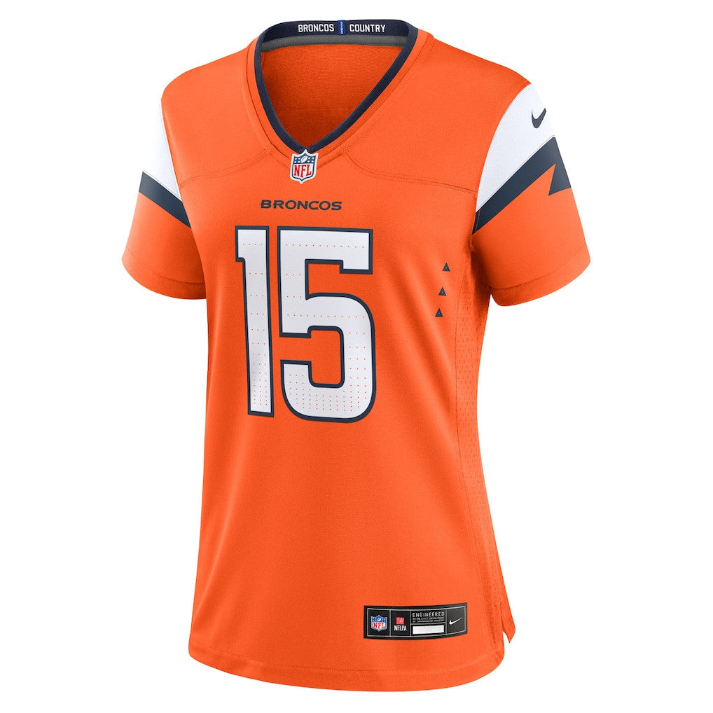 Nik Bonitto 15 Denver Broncos Women's Team Game Jersey - Orange