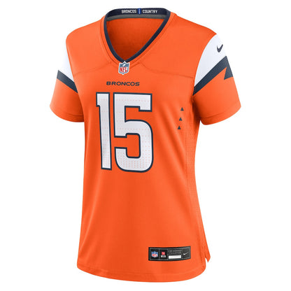 Nik Bonitto 15 Denver Broncos Women's Team Game Jersey - Orange