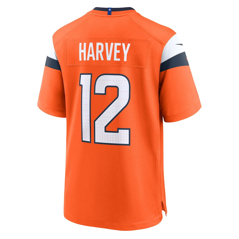 RJ Harvey 12 Denver Broncos Team Game Men Jersey - Orange
