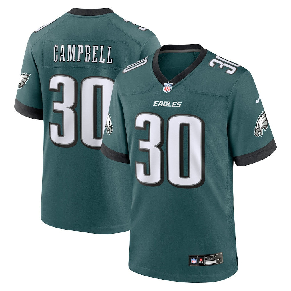 Jihaad Campbell 30 Philadelphia Eagles Game Men Jersey - Midnight Green