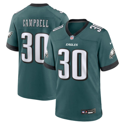 Jihaad Campbell 30 Philadelphia Eagles Game Men Jersey - Midnight Green