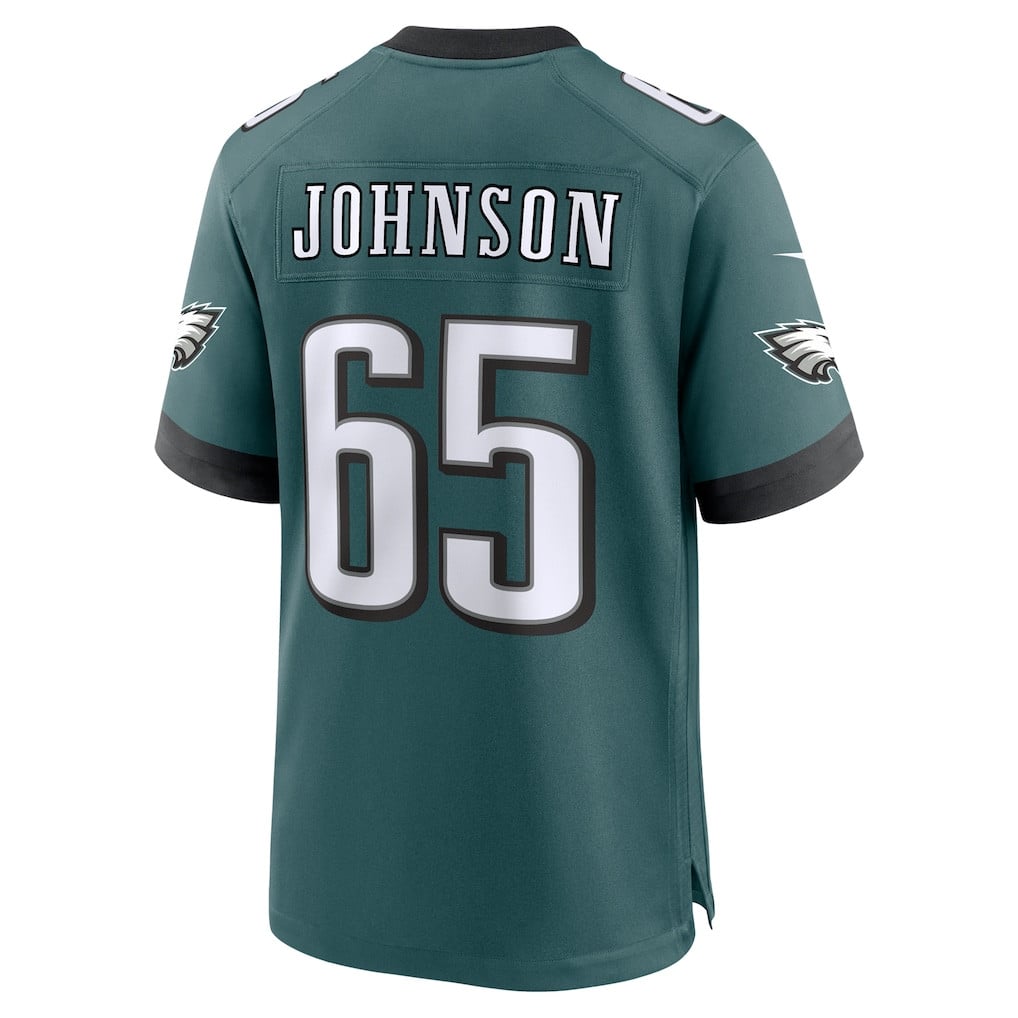 Lane Johnson 65 Philadelphia Eagles Team Game Men Jersey - Midnight Green