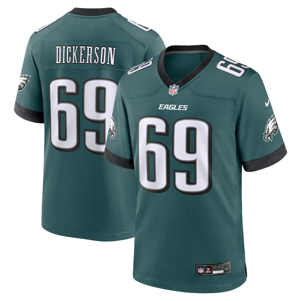 Landon Dickerson 69 Philadelphia Eagles Team Game Men Jersey - Midnight Green