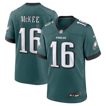 Tanner McKee 16 Philadelphia Eagles Team Game Men Jersey - Midnight Green
